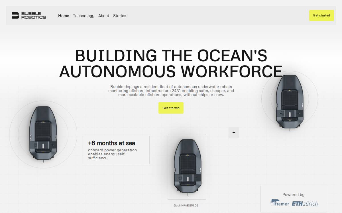 Bubble Robotics website preview