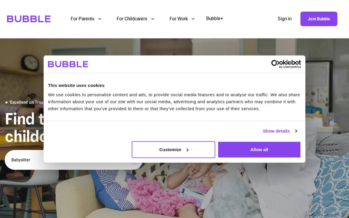 Bubble website preview