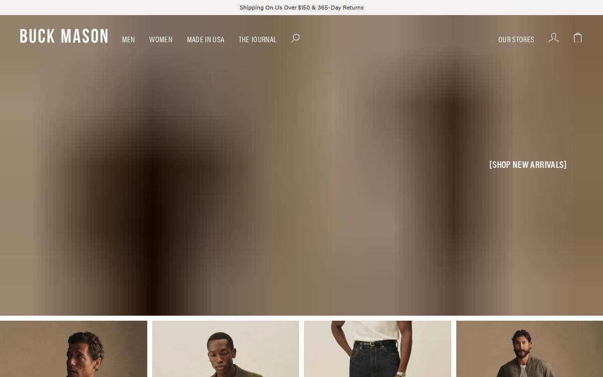 Buck Mason website preview