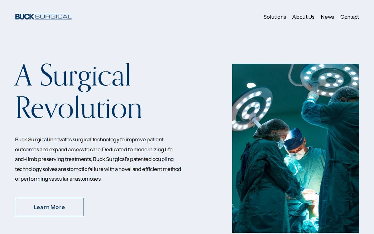 Buck Surgical website preview