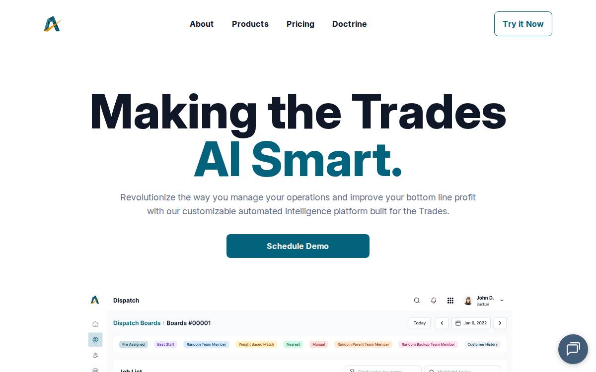 Buck website preview