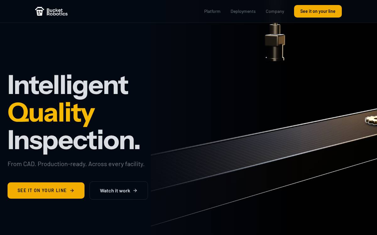Bucket Robotics website preview