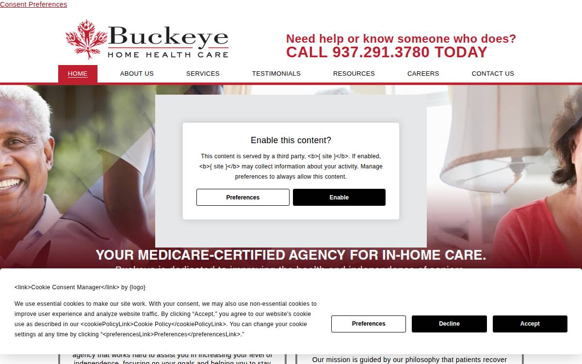 Buckeye Home Health website preview