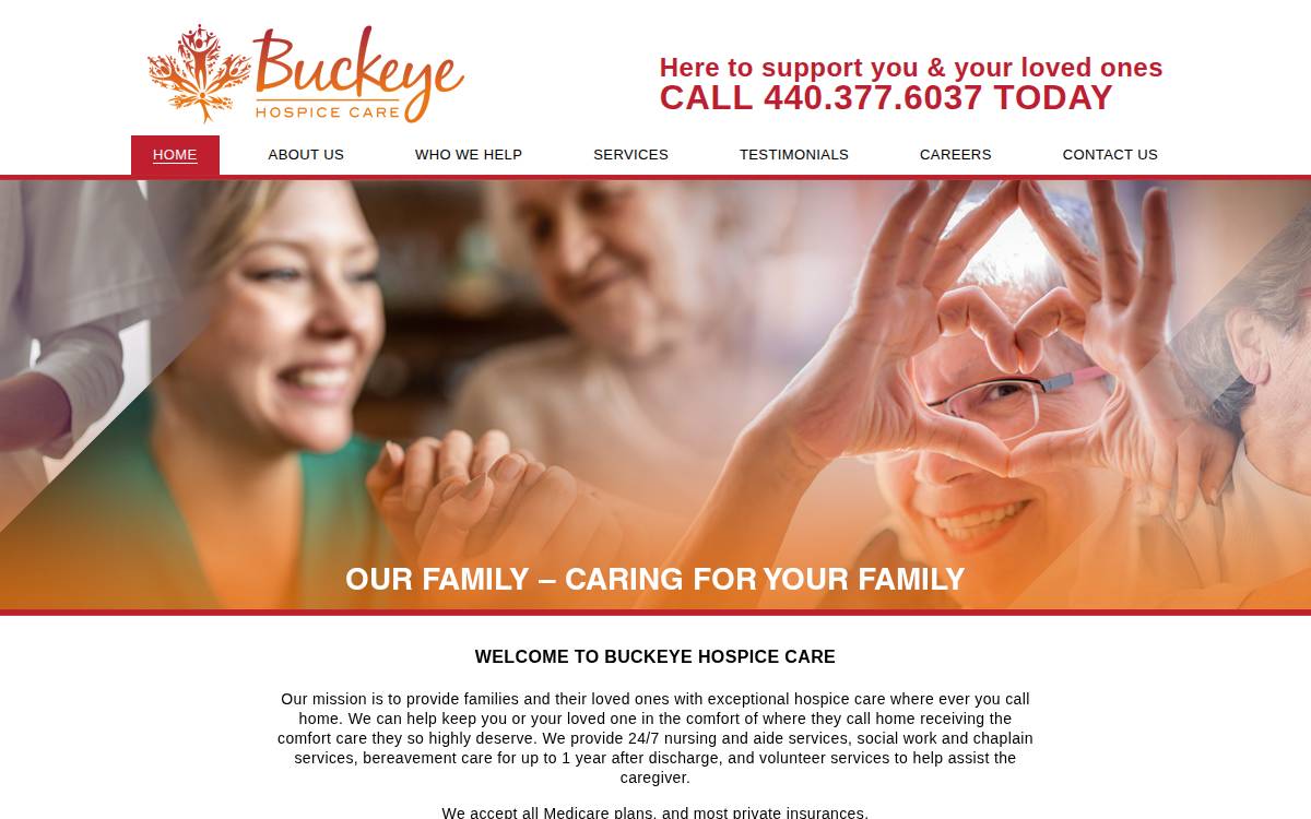 Buckeye Hospice Care website preview