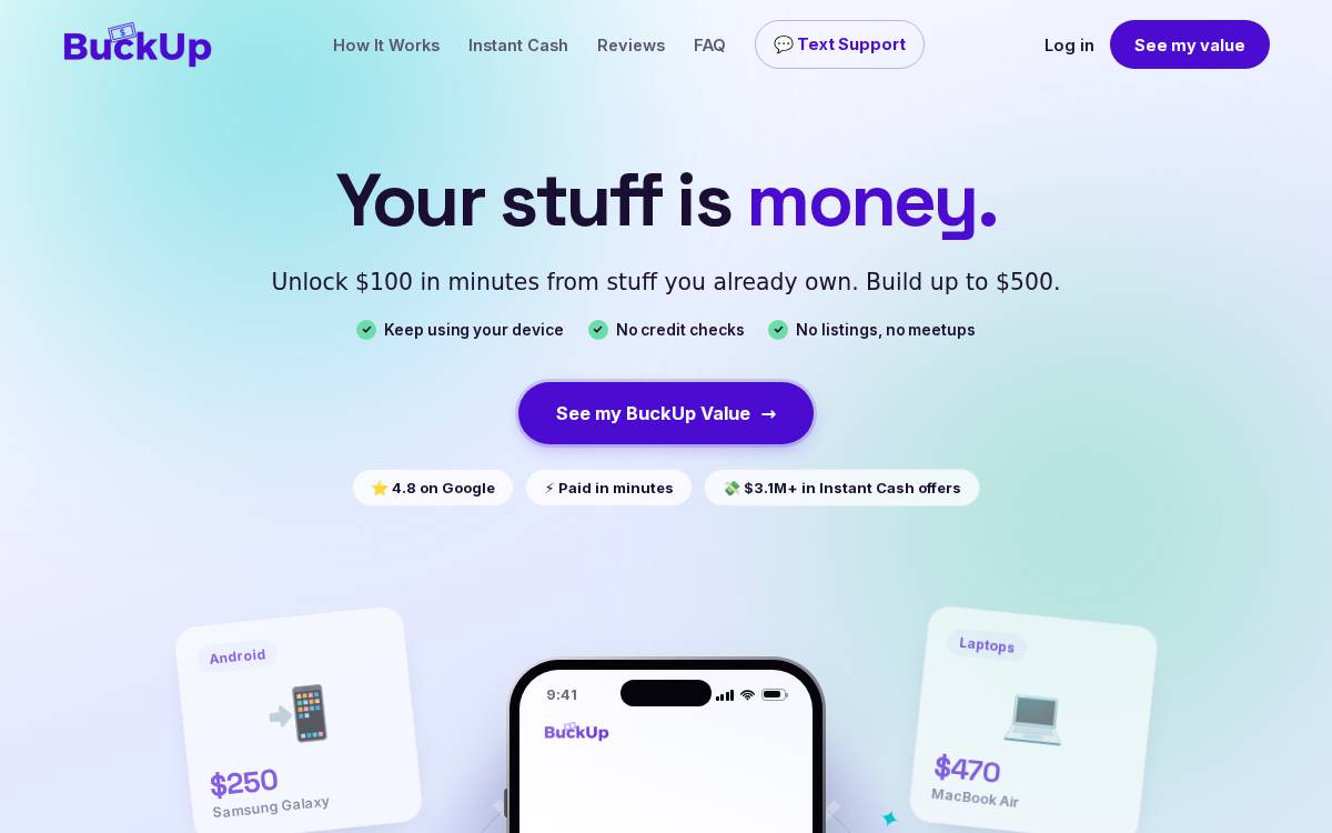 BuckUp website preview