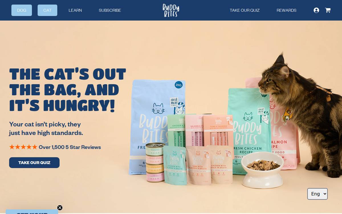 Buddy Bites website preview