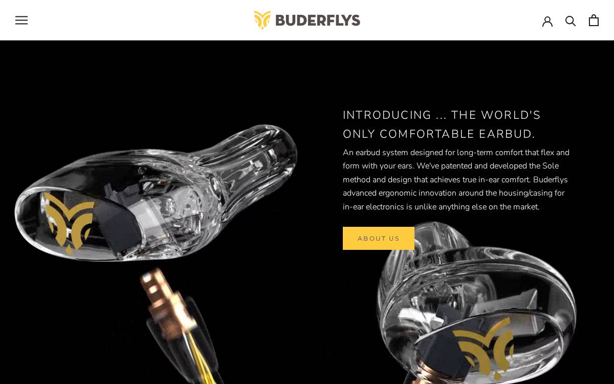 Buderflys Consumer Packaged Goods (CPG) website preview