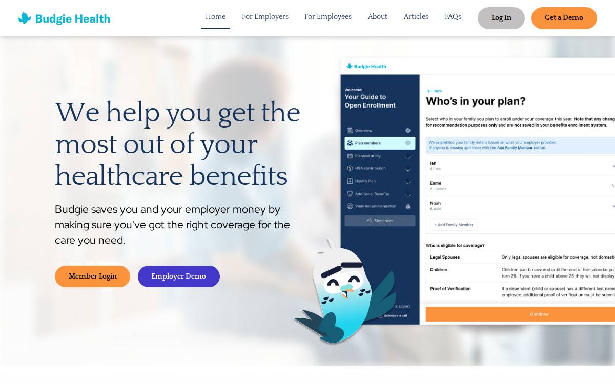 Budgie Health website preview