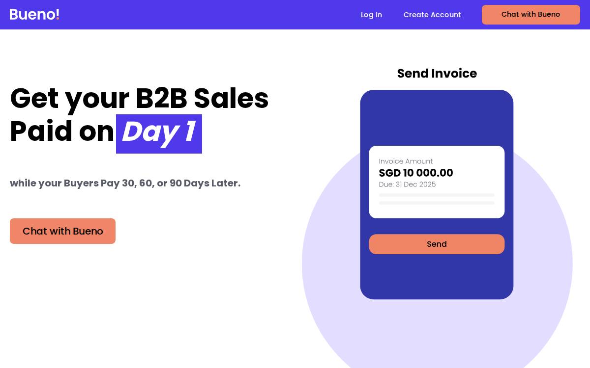 Bueno.money B2B buy-now-pay-later software website preview
