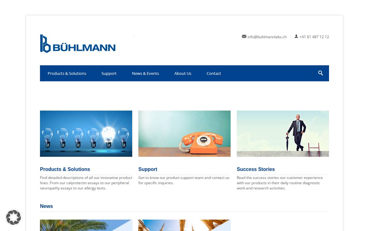 Bühlmann Laboratories website preview