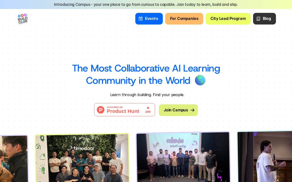 Build Club website preview