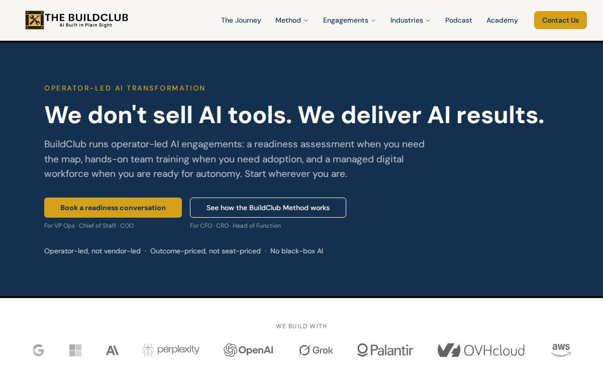Buildclub website preview