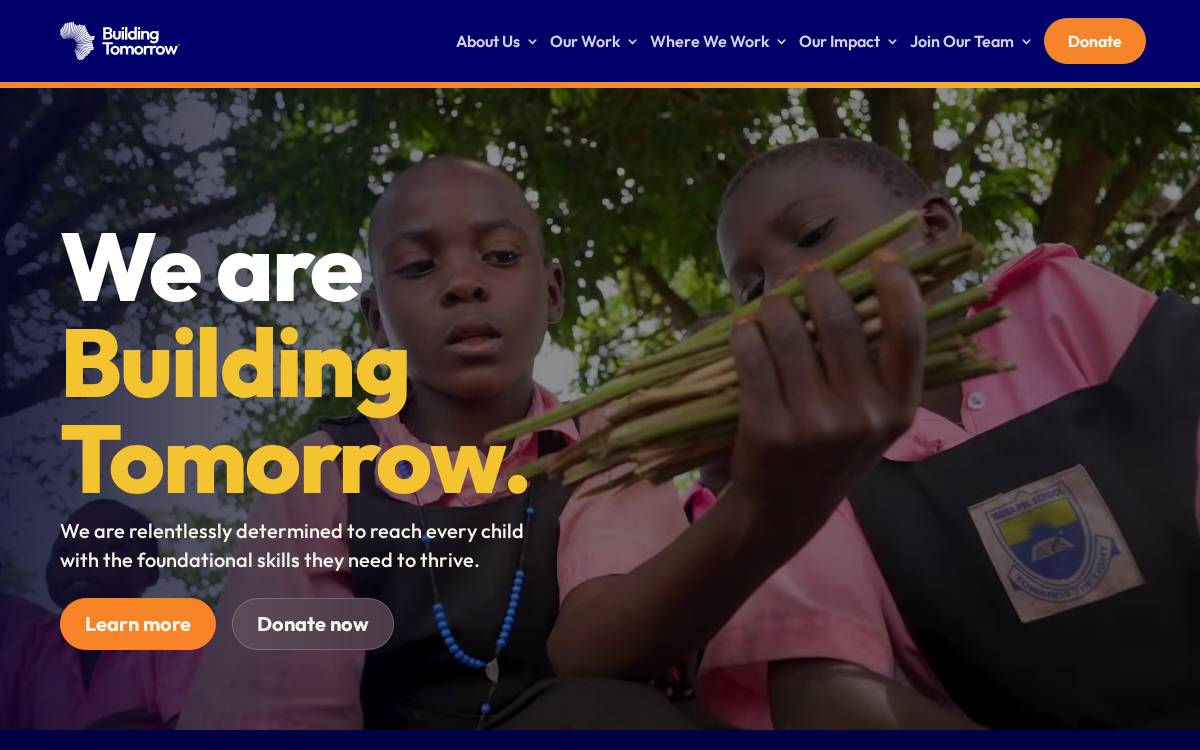 Building Tomorrow website preview