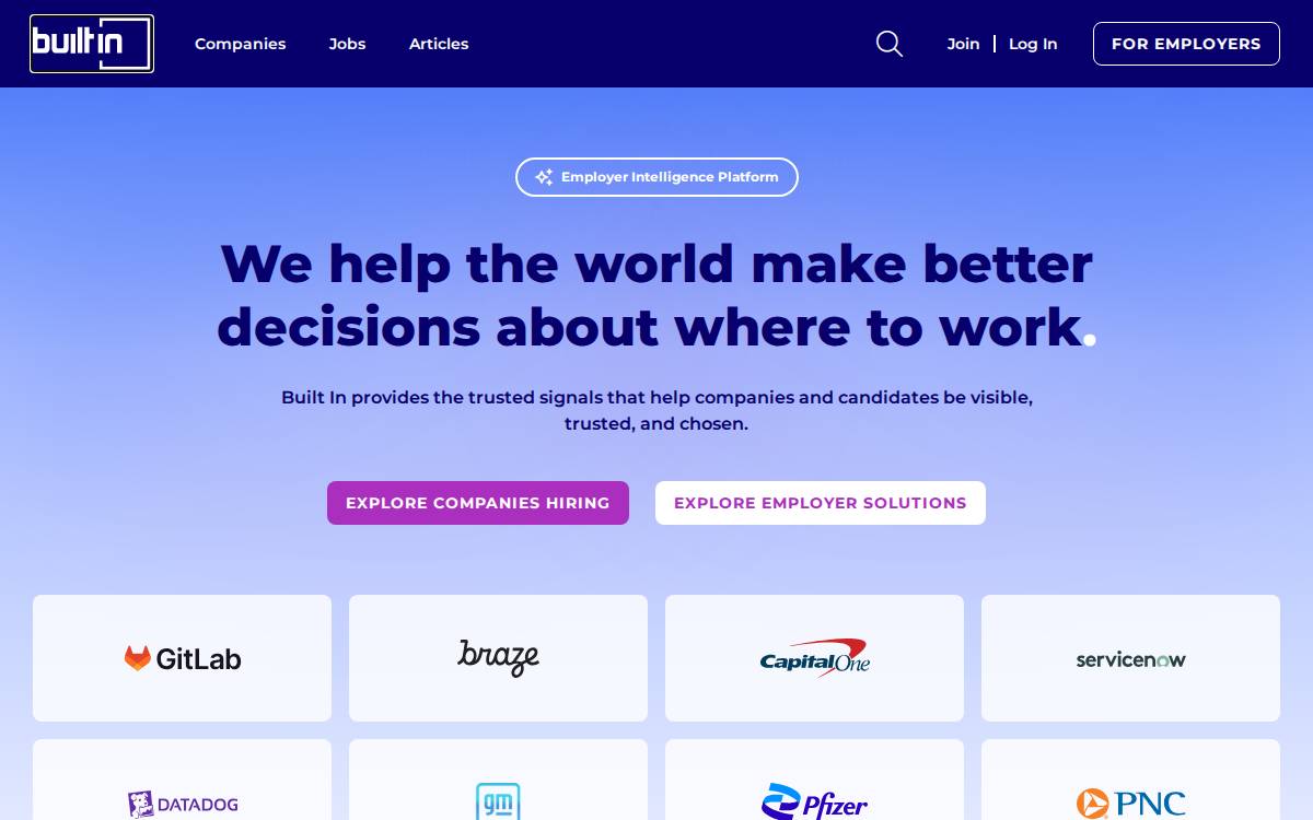 Built In website preview