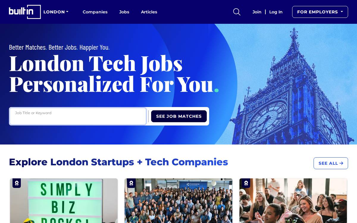 Builtinlondon website preview