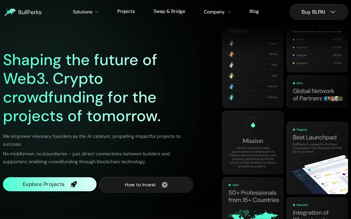 bull perks website preview