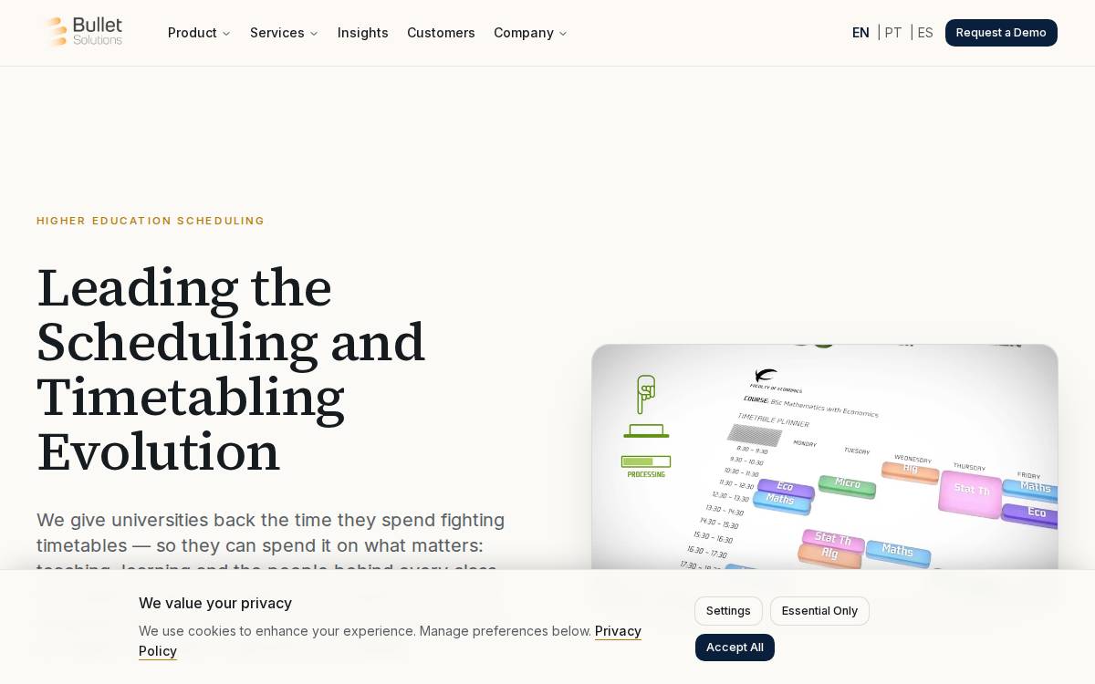 Bullet Solutions website preview