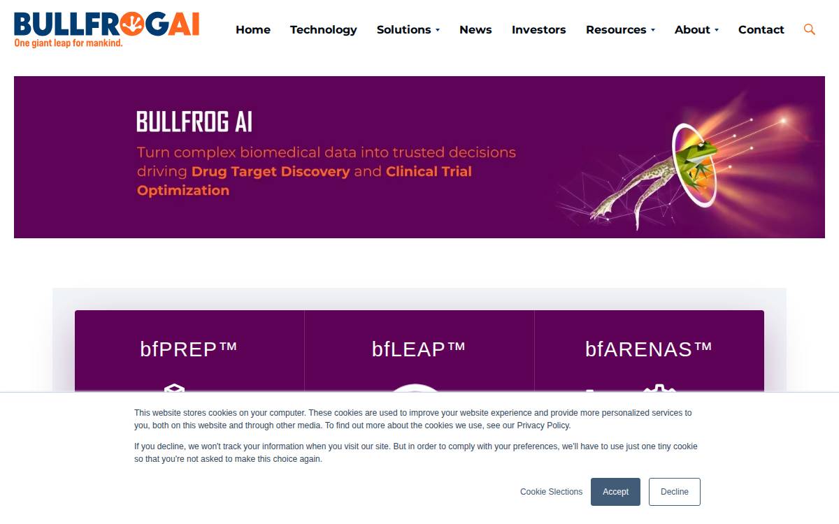 Bullfrogai website preview
