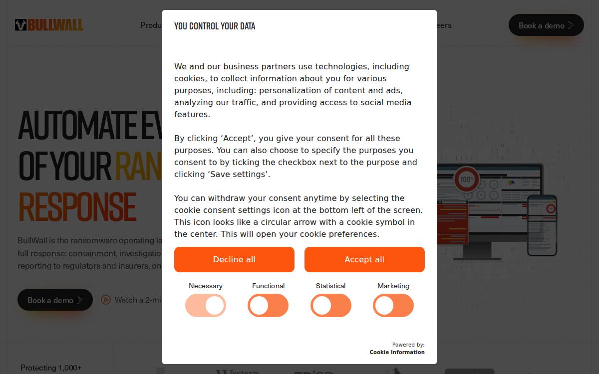 BullWall website preview