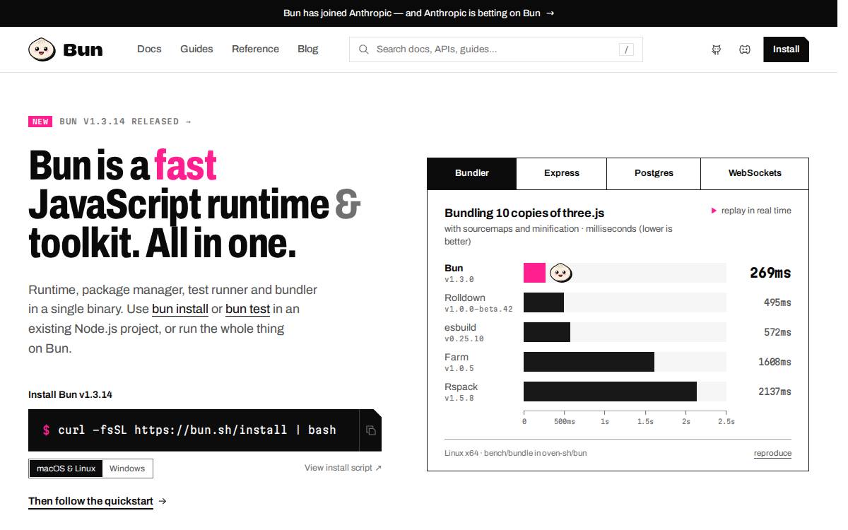 Bun website preview