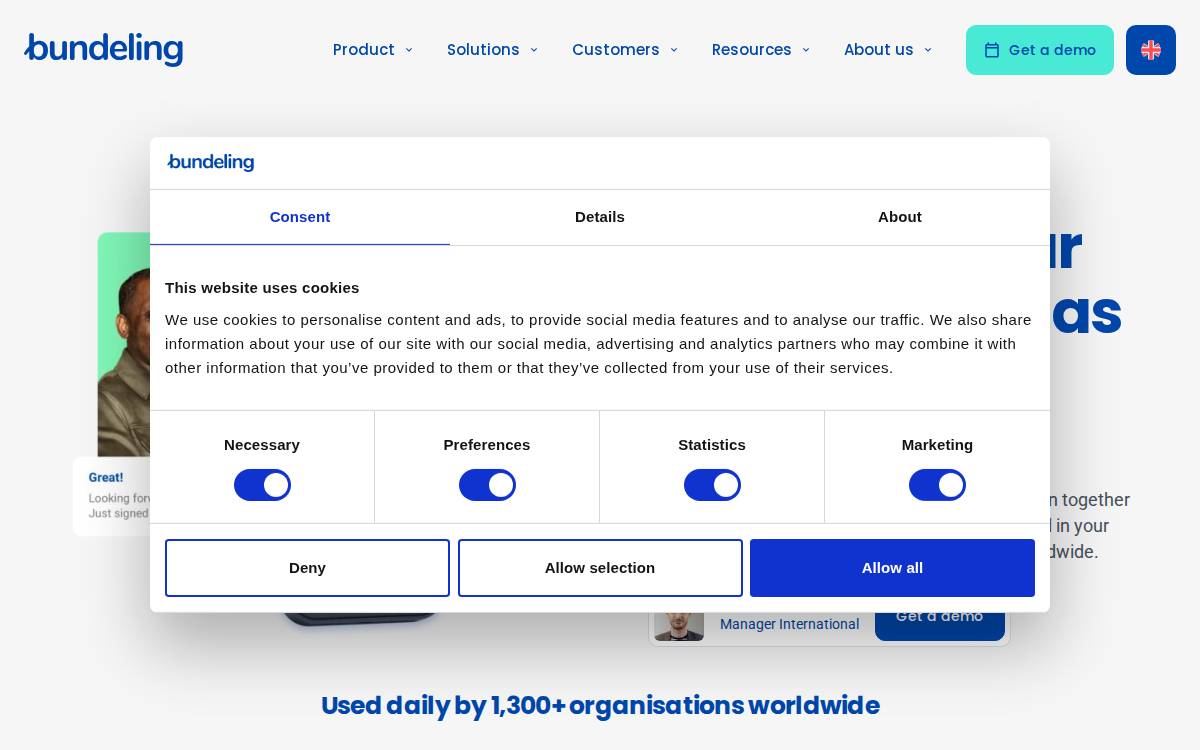 Bundeling website preview