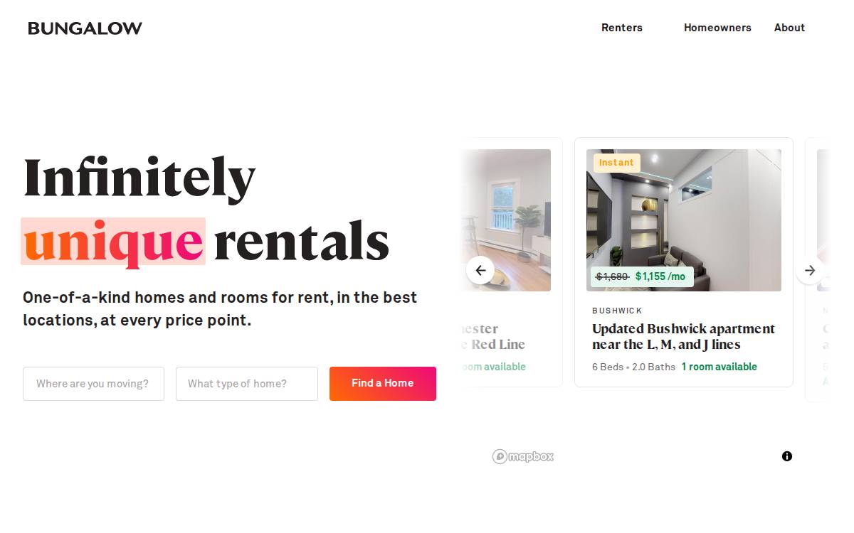 Bungalow website preview
