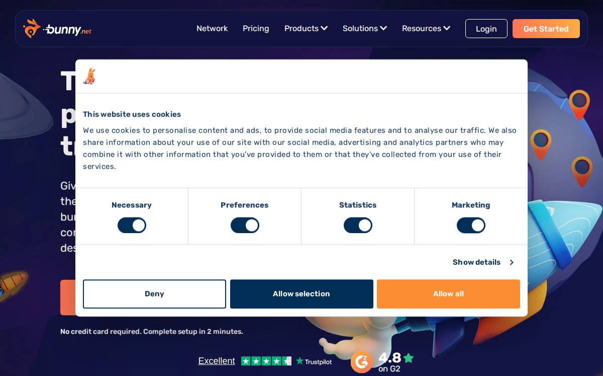 Bunny Net website preview