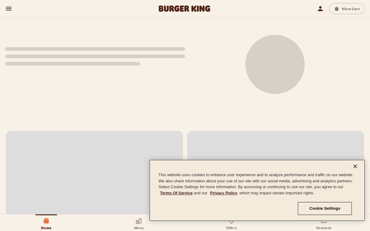 Burger King website preview