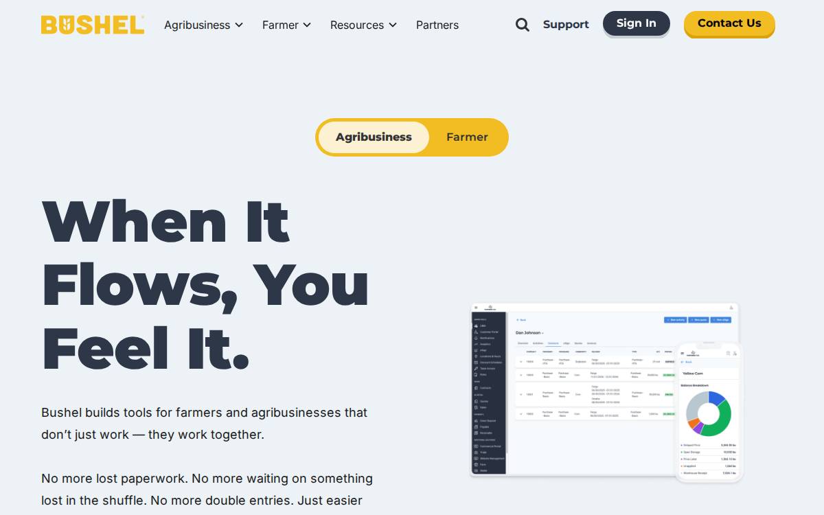Bushelpowered website preview