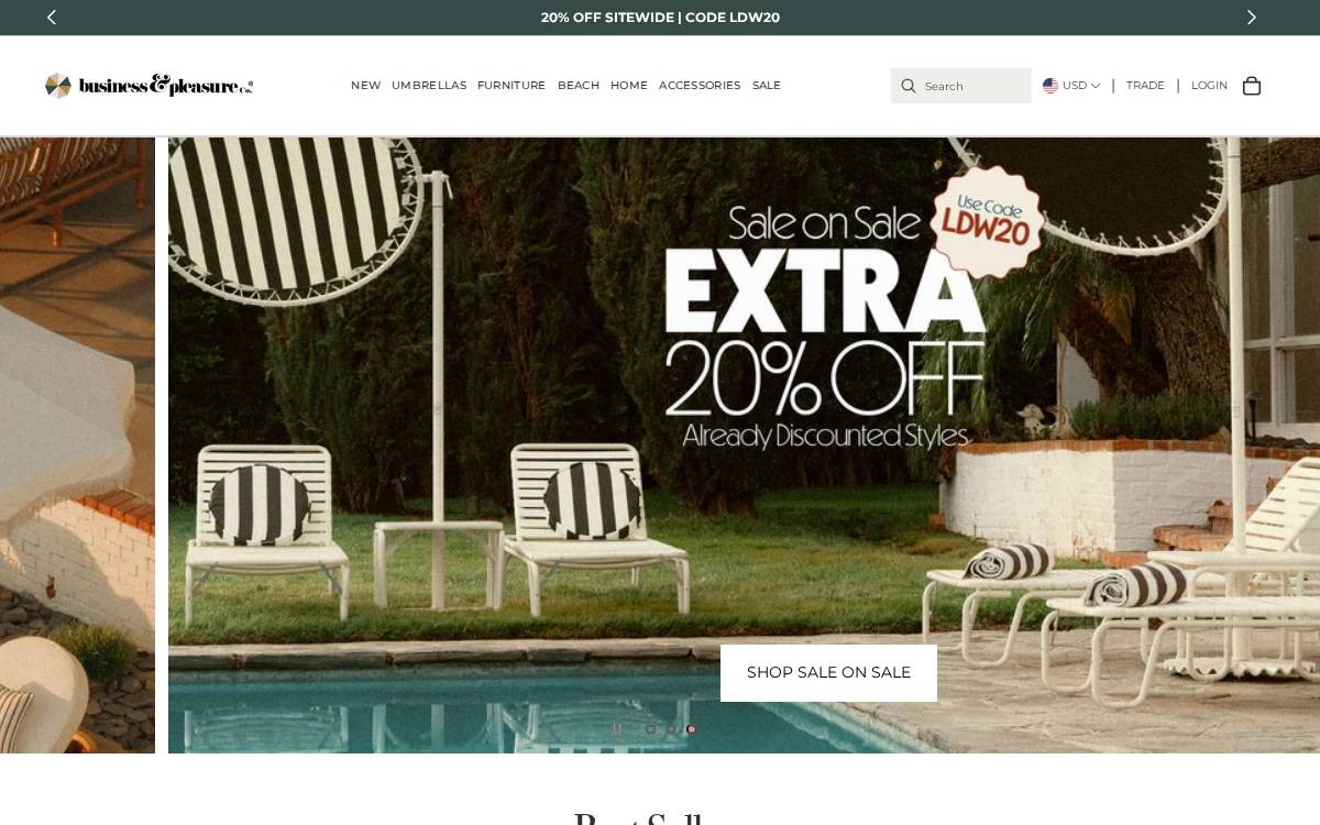 Business & Pleasure Co. website preview