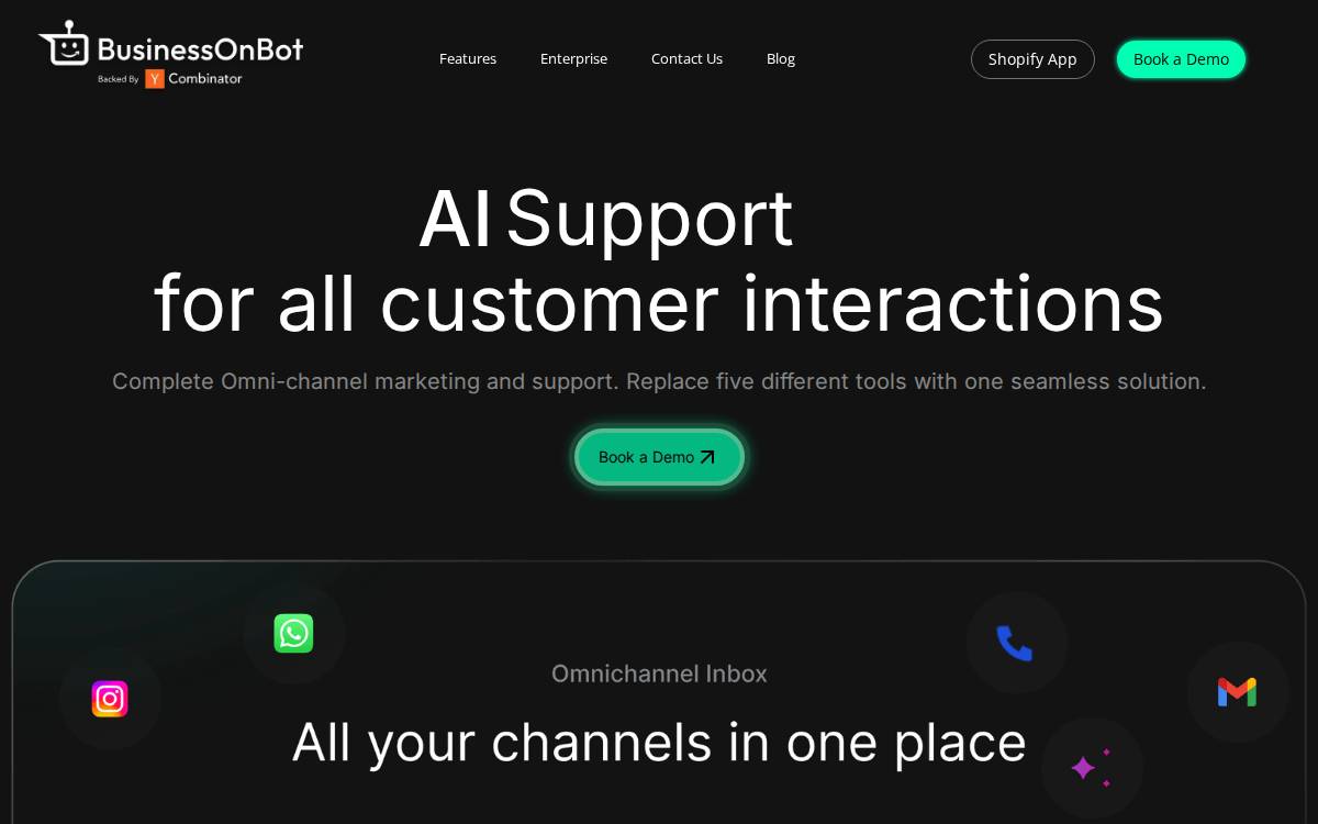 BusinessOnBot website preview