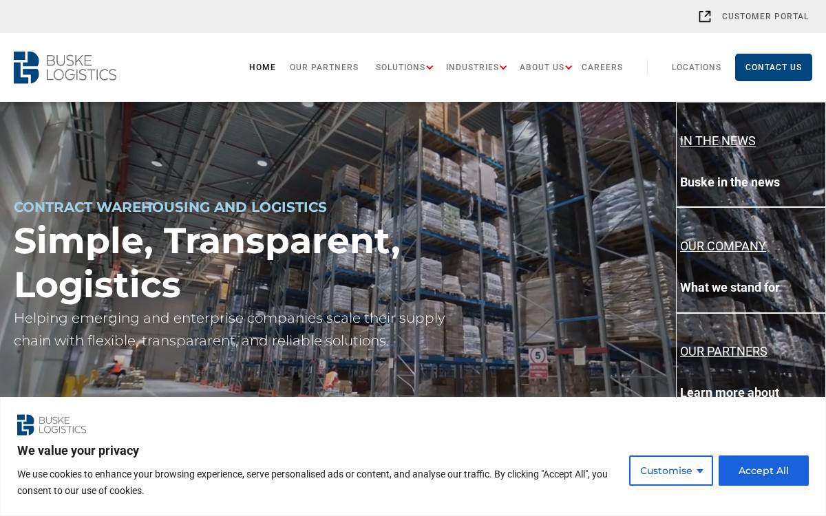 Buske Logistics website preview