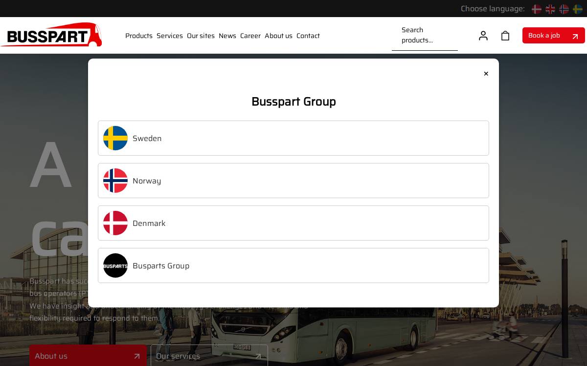Busspart website preview