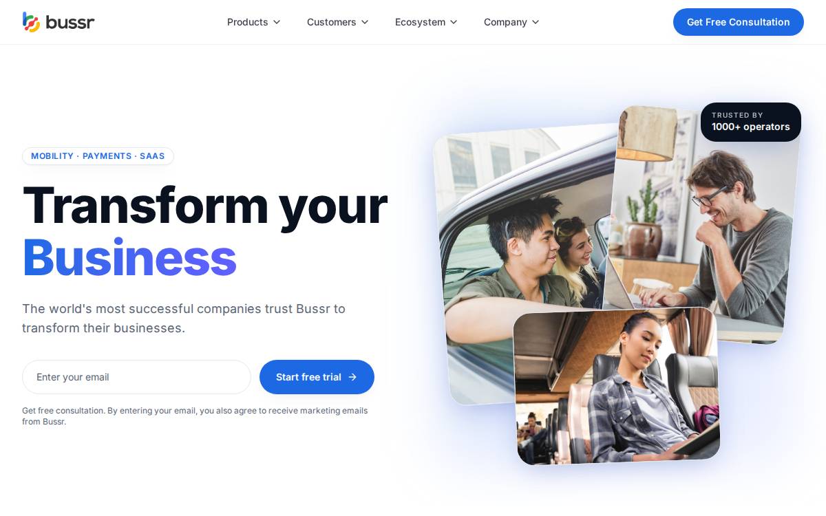 Bussr website preview
