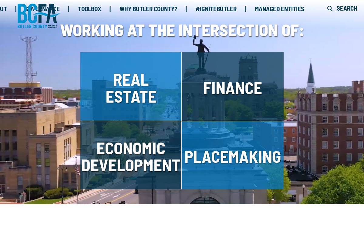 Butler County Finance Authority website preview