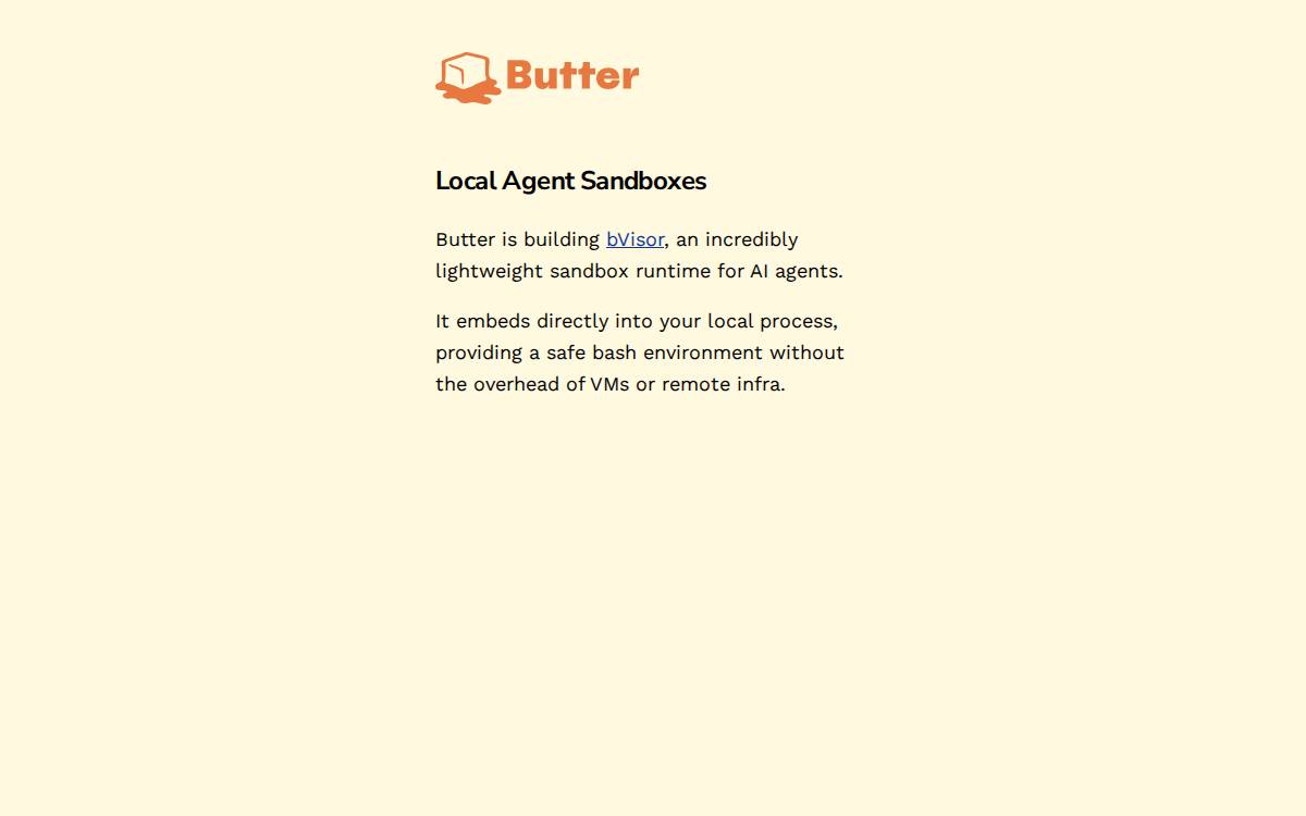 Butter website preview