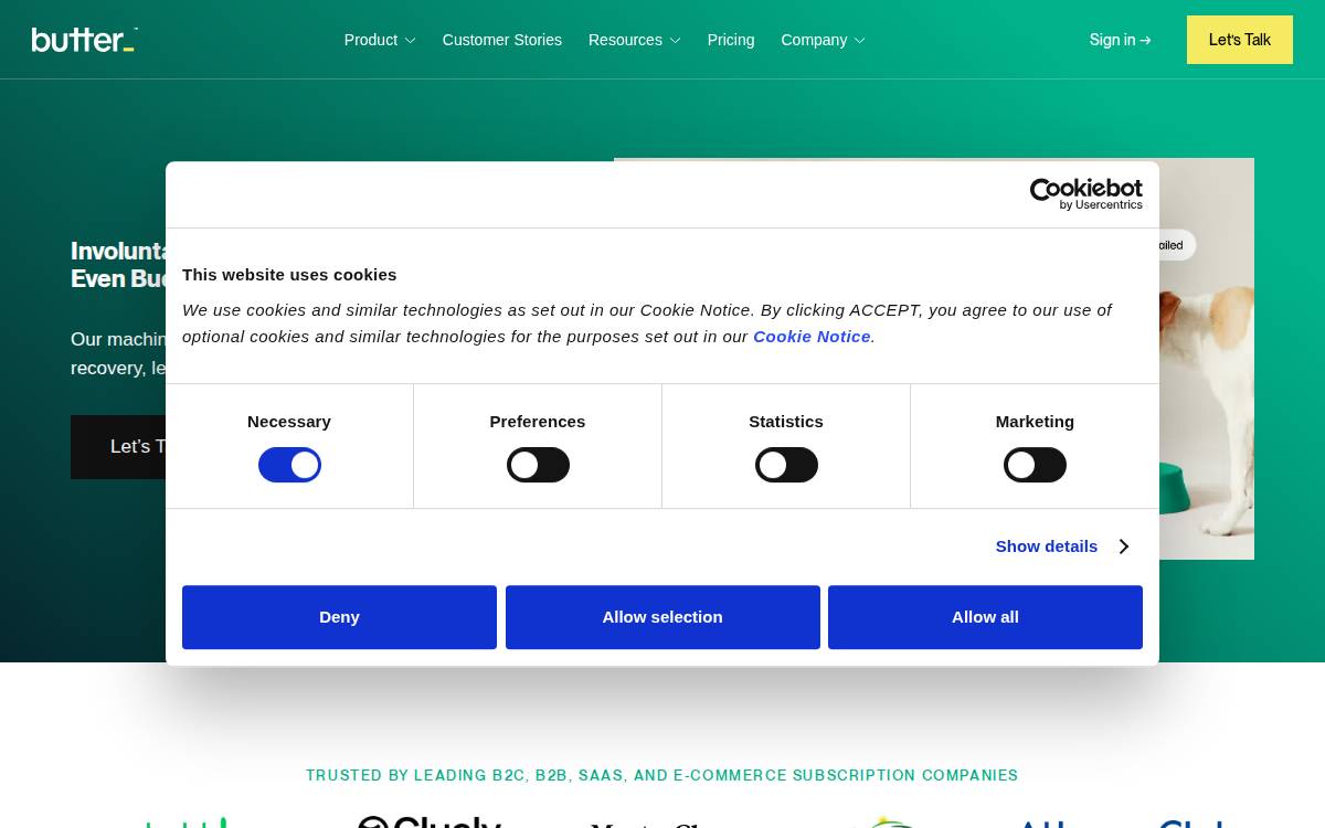 Butter website preview
