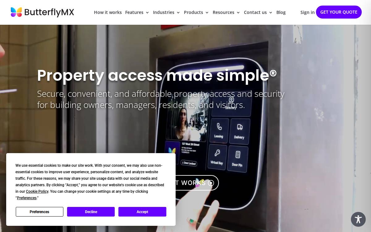 ButterflyMX website preview