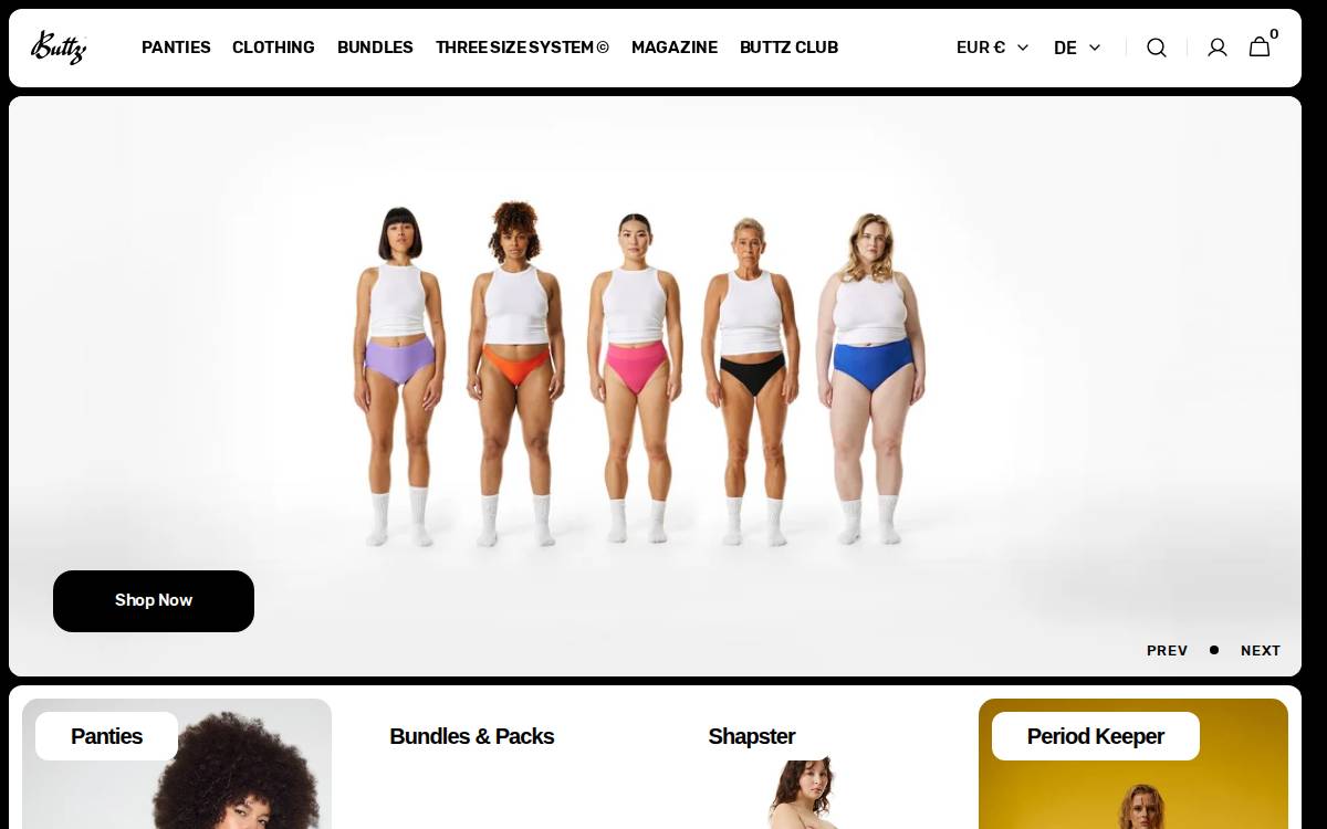Buttz website preview
