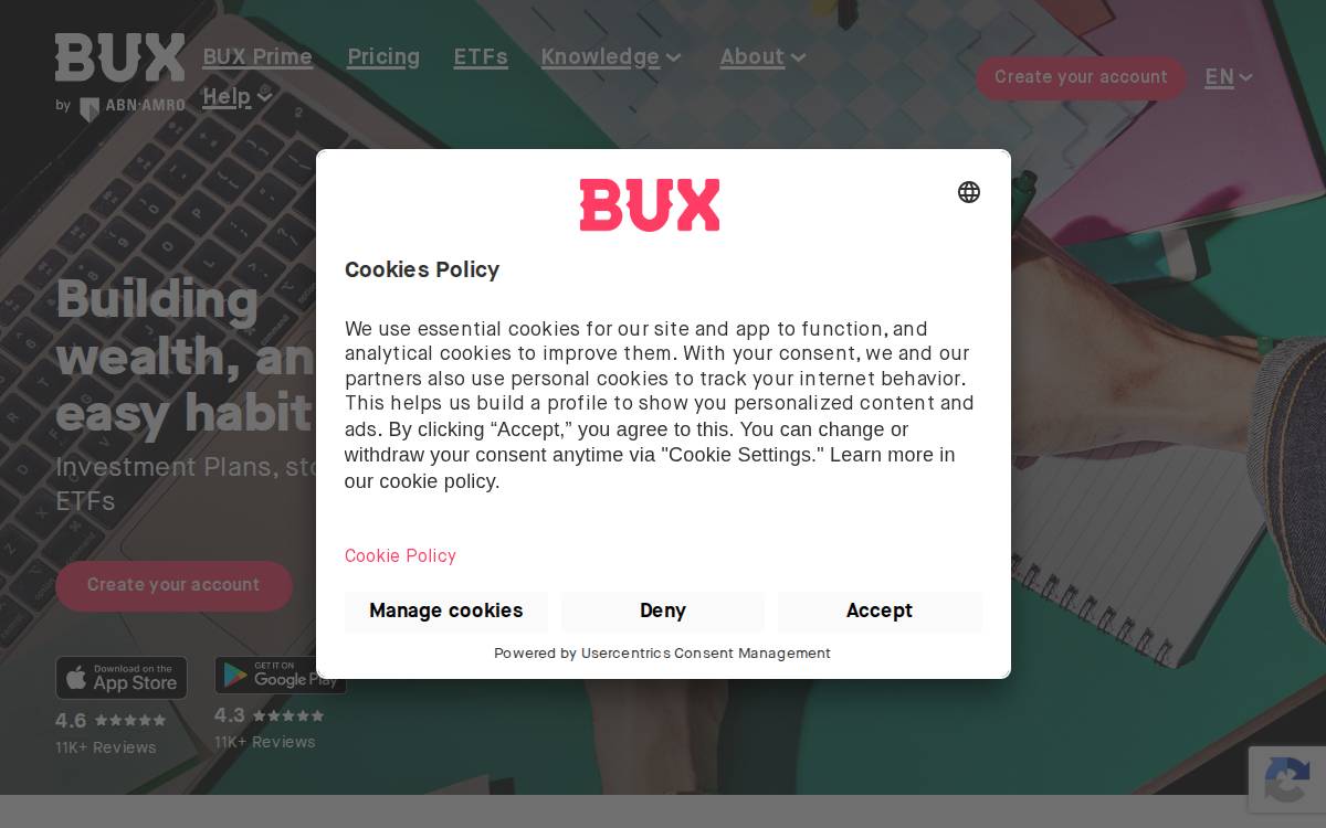 Bux website preview