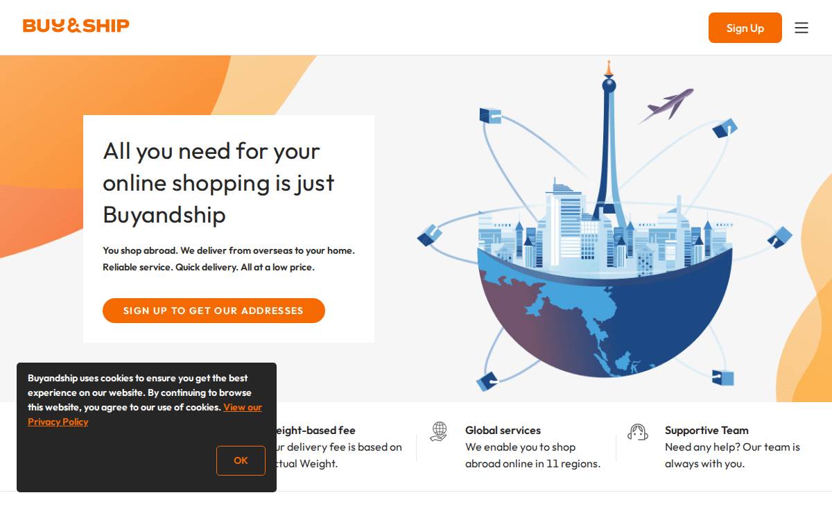 Buyandship website preview