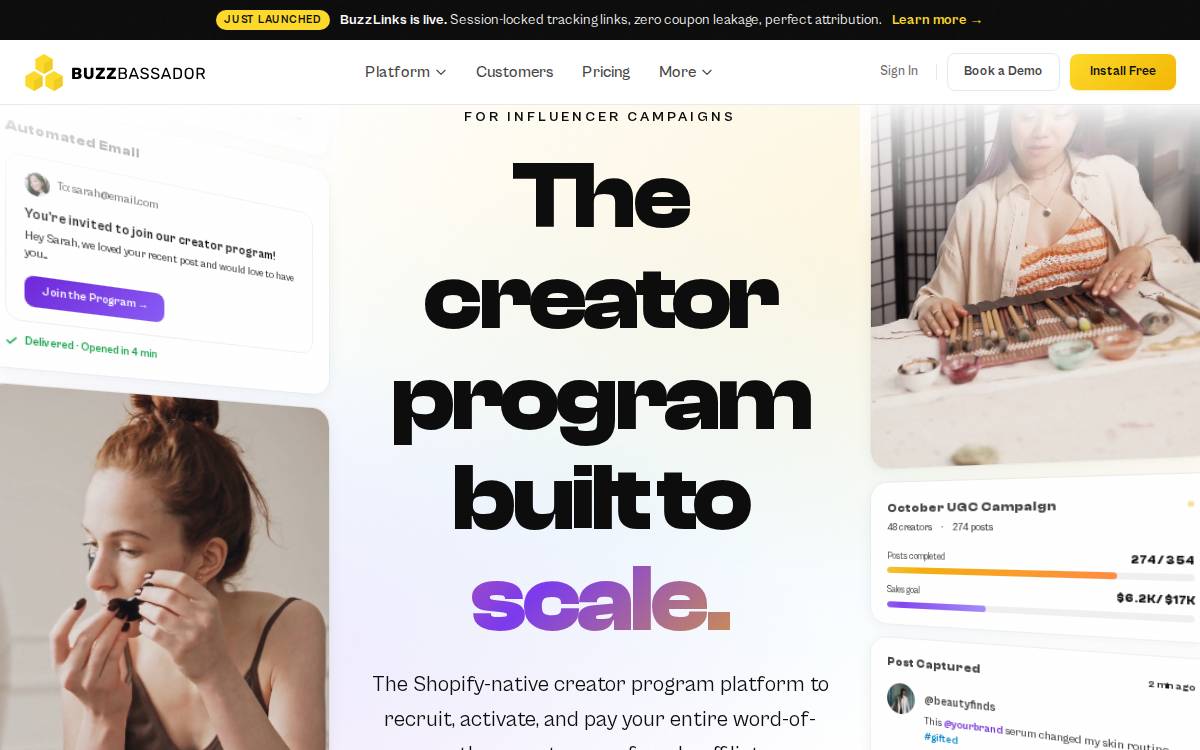 Buzzbassador website preview