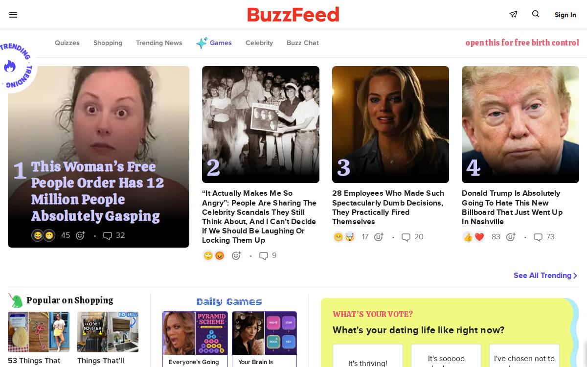 BuzzFeed website preview