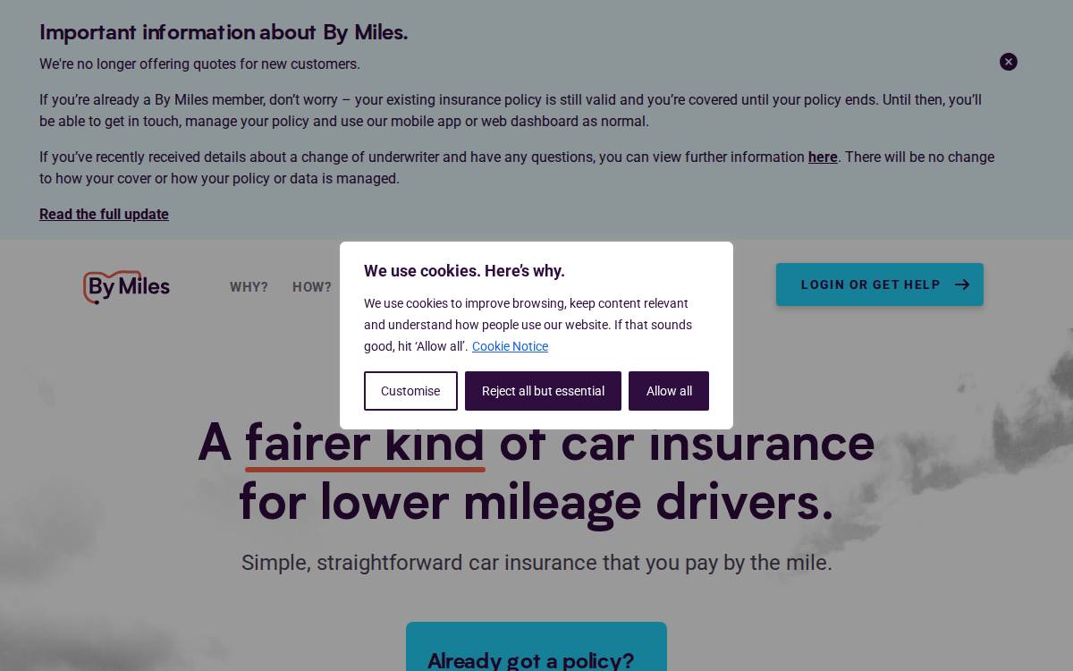 By Miles website preview