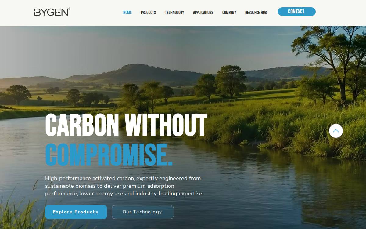Bygen carbon website preview