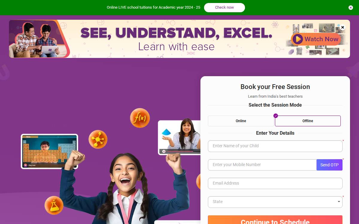 BYJU'S website preview
