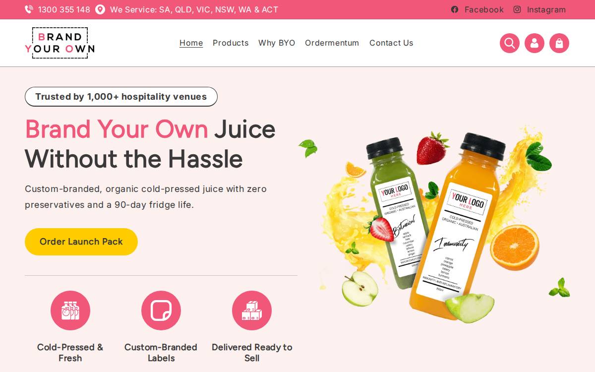 BYO Foods website preview