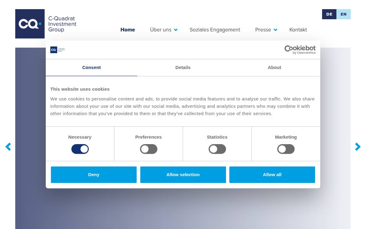 C-QUADRAT Investment Group website preview