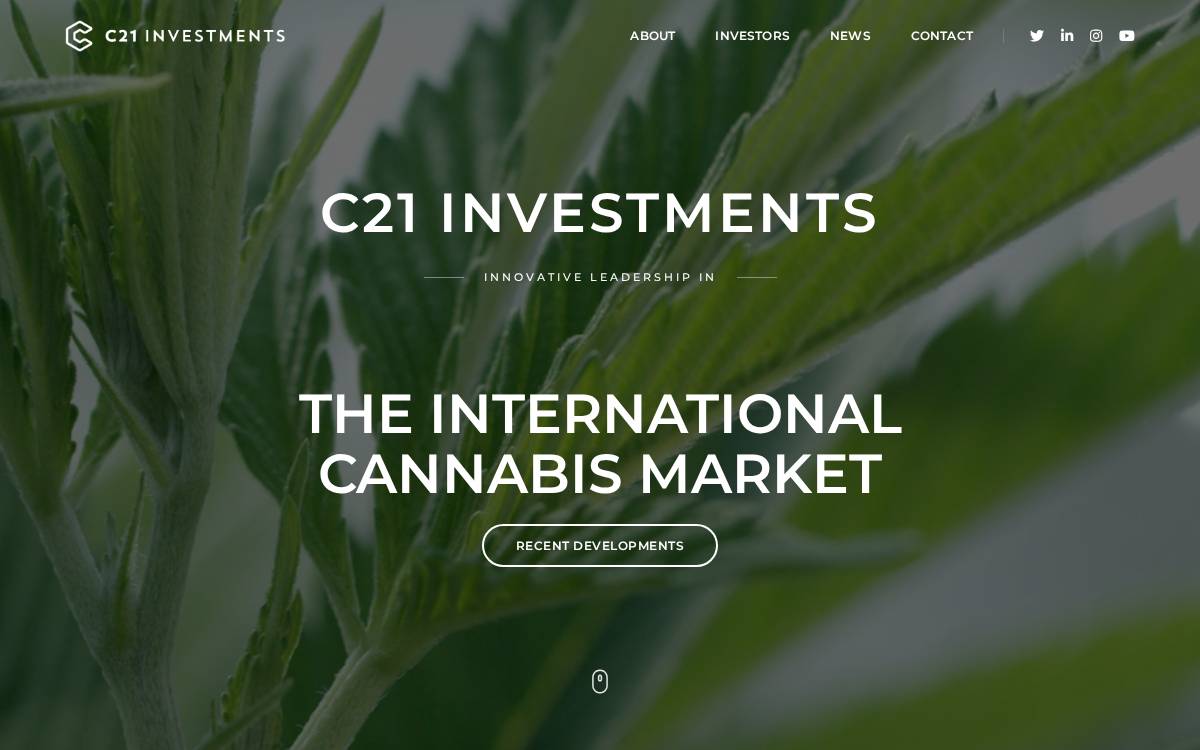 C21 Investments website preview
