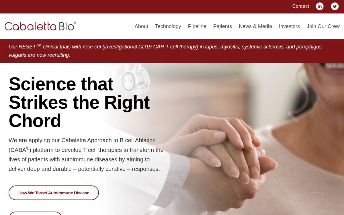 Cabaletta Bio website preview